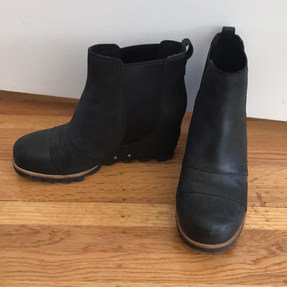 Sorel Lea wedge rainboots BLACK size 7
